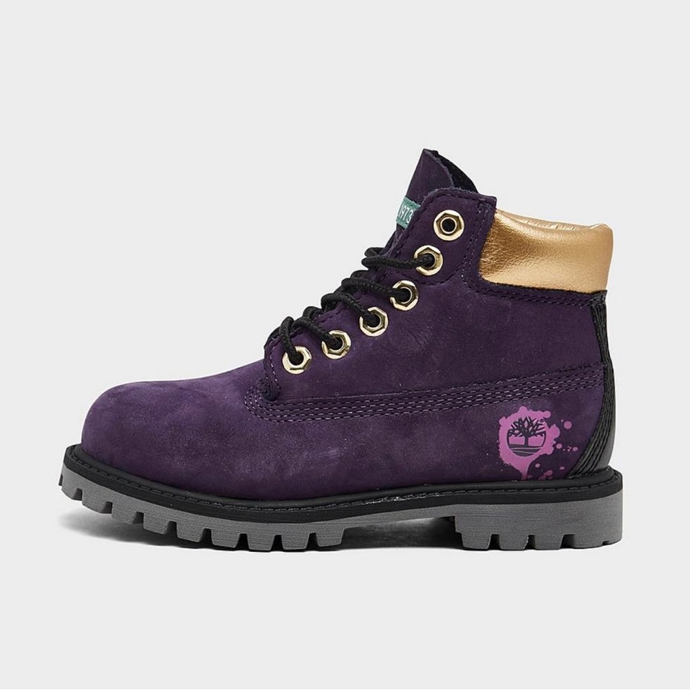 BRAND NEW! Toddler Purple & Gold Timberland Boots - Sz. 5